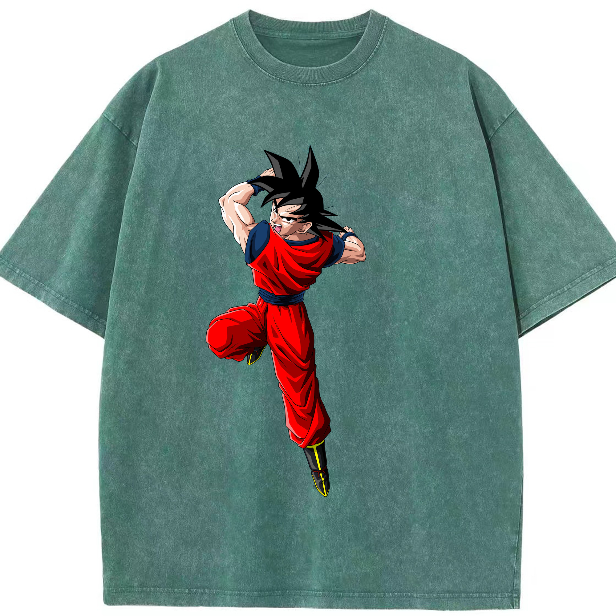 （画像用） ドラゴンボール 孫悟空（そん ごくう）Son Goku カカロット DRAGON BALL Kakarotto 綿100% ヴィンテージ風 半袖Tシャツ（フロントプリント）